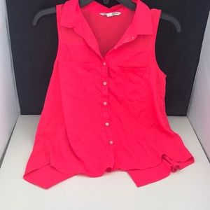 Fun pink American Eagle button up tank size S